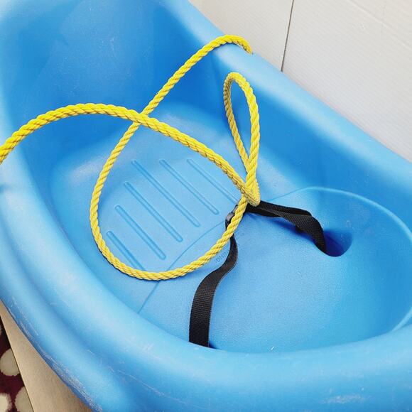 Blue Penguin Sled Pull Rope Seat Belt Strap - Complete with Eyes Vintage STEP 2 - Picture 7 of 15